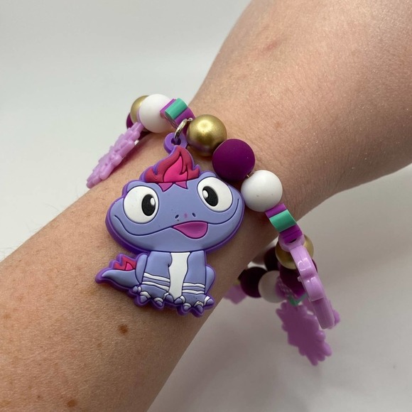 Disney Frozen Bruni Handmade Memory Wire Bracelet Matte Metallic Beans Grapes - Picture 2 of 6